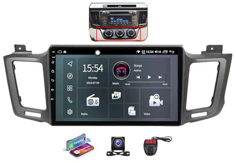 Genérico 9-Inch Stereo for Toyota RAV4 XA40 XA50 2012-2018, Bluetooth 5.0, GPS Navigation, FM Radio, Dab, 4G, WiFi, DSP, Steering Wheel Controls, Apple CarPlay, Android Auto