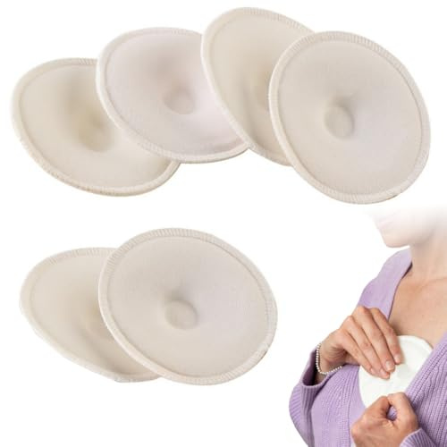 XUZOPIM 6 Stück Stilleinlagen Waschbar,Waschbare Stilleinlagen,Wiederverwendbar Organischestilleinlagen,Saugfähig Nursing Pads,Atmungsaktiv,Auslaufsicher,Schonende Und Schnelle Wasseraufnahme