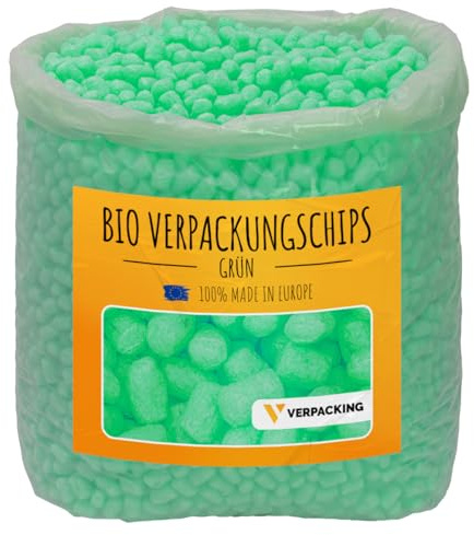 verpacking chips de calage BIO en amidon de maïs [couleur & quantité au choix] matériau de calage pour colis 25 litres - vert
