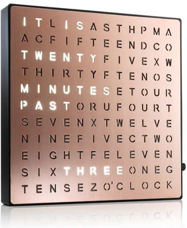 KVTUYC Orologio elettronico con parole, orologio elettronico da scrivania, display luminoso a LED, facile da usare, scrivania parete a doppio uso, adatto per soggiorno, ufficio(Pink)