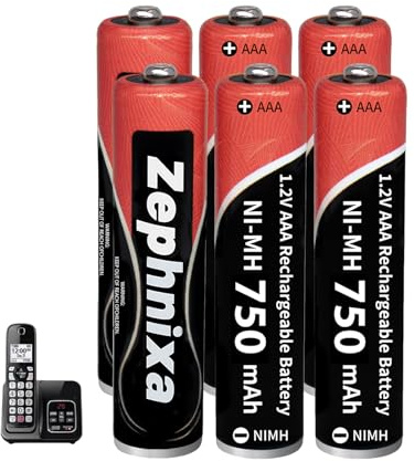6 Stück 1.2V 750mAh NI-MH AAA Akku für Gigaset Panosonic Schnurlos Telefon | Wiederaufladbare AAA Batterien für Gigaset/Panasonic Telefone, vorgeladen, geringe Selbstentladung, 2000 Zyklen
