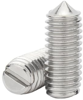 10 pièces M4/M5/M6 longueur 4-30mm en acier inoxydable tête fendue pointe conique vis de réglage extrémité boulon sans(4mm x10pcs,M4)