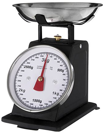 Premier Housewares - Bascula Retro - 3 Kilos de Color Negro