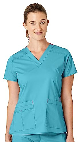 WonderWink Wonderflex Verity Women's Scrub Top Medico, Acqua, L Donna