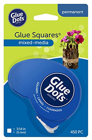 Glue Dots 23680T dubbelsidiga självhäftande prickar, Dot 'n Go tejprulle, 450 punkter, superstark, kvadratisk, 5 mm, mångsidig användning, gör-det-själv-hantverk, blandade medier och scrapbooking