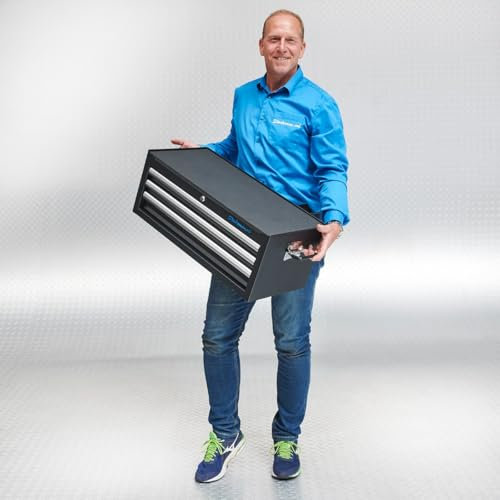 Werkzeugkiste mit 3 Schubladen - Matt schwarz