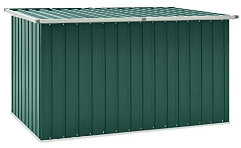 vidaXL Caja de Almacenaje para Jardín, Baúl para Cojines Almohadas Mantas, Cofre de Herramientas, Caja para Porche Patio Terraza, Verde
