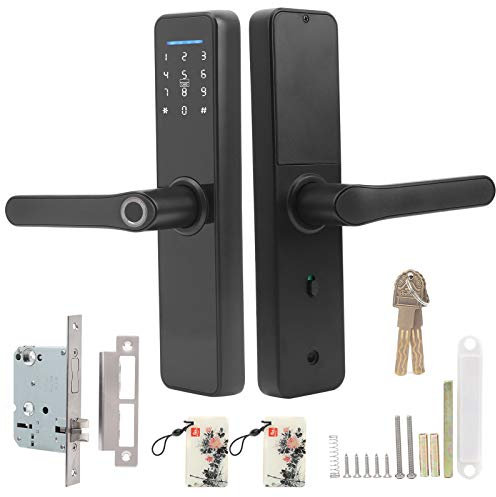 Uxsiya Serratura a codice Serratura Digitale Serratura Intelligente con Scheda IC Serratura Elettronica con Chiave Meccanica Supporto Maniglia Reversibile App Tuya per Ufficio Domestico