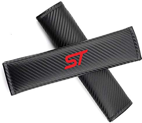 JABL 2Pcs Voiture Fibre Carbone Rembourrage Ceinture Sécurité Protecteur Rembourrage, pour Ford St Seat Belt Padding Shoulder, Auto Intérieurs Accessoires