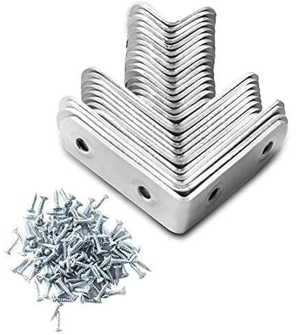 Lonely high heels nutsotnuts1 Wood Right Angle 28PCS Brace for Shelves Zinc Plated Steel Corner 90 Degree L Shaped Brackets for Furniture Fixation, Silver