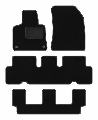 Wielganizator Alfombrillas de Coche de Terciopelo a Medida, compatibles con Citroen C4 Grand Spacetourer 7 Personas (2013-2021) 4 Piezas