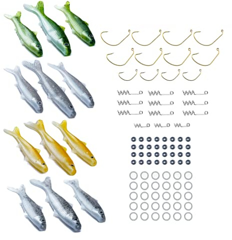 Banjo Minnow 102 Piece Deluxe Pro Kit + Lifelike Lure for All Fish + Durable Material That Catches Fish + Freshwater & Saltwater Fishing Lure + Hooks & Anchors