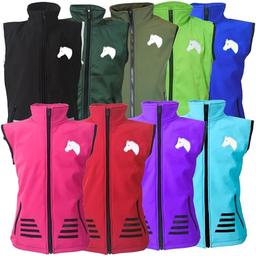 MS-Trachten Kinder Softshell Reitweste Juli Meshfutter tolle Farben (Sky, 134/140)