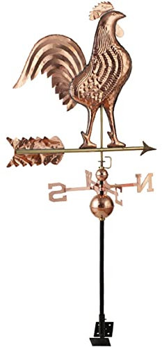 Girouette de Jardin Exterieur Weathervanes for Coupoles, Weatervanes for Toits, Jardinage À La Maison Rooster Copper All-Metal Mether Girouette Anemometre