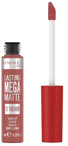 Rimmel London Lasting Mega Matte Liquid Lipstick, Long-Lasting, Hydrating, Vegan Formula - 200 - Pink Blink, 7.4ml
