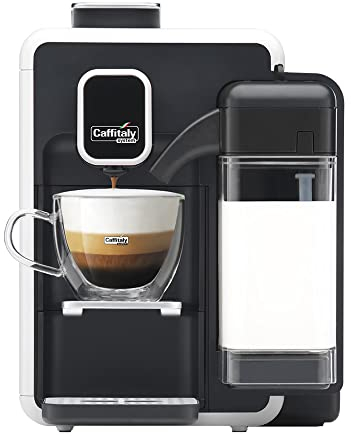 Caffitaly System, Macchina Caffè Bianca S22, per Capsule Originali Caffitaly, Sistema Multibevanda, Montalatte Integrato, Dosaggio Automatico, Accensione Rapida, Autospegnimento, 42kWa, Bianca
