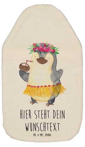 Mr. & Mrs. Panda Wärmflasche personalisiert Pinguin Kokosnuss - Weiß