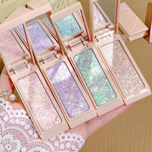 OKENTEN Highlighter Pulverpalette, Shimmer Glitter Highlighter, Hervorhebungspalette, Hervorhebungspulver, Spezielle Schimmer-Farben (#4)
