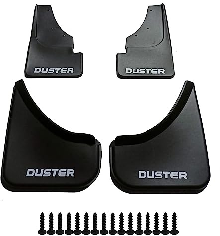 Axenture Car Mud Flaps for Dacia Duster 2014-2018, Front & Rear Set of 4 | Rubber Splash Guards, Tire/Tyre Protectors & Wheel Well Guards Against Mud, Stones, Road Salt & Debris, Car Accessories