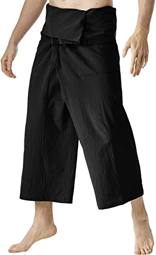 Pantalones de pescador tailandés para hombre, de algodón clásico, agradables y suaves, con tecnología inteligente adaptable a cualquier cadera, unisex