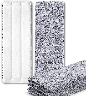 Chenivesss 5 Pcs Reutilisable Mop Remplacement, Chiffons Lavables en Microfibre pour Nettoyage des Sols, pour la Maison, Le Bureau, Le Bois Dur, Le marbre, Le carrelage(33 x 12 cm)