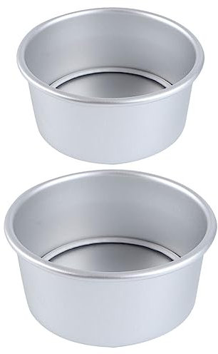 ifundom 2piezas Molde De Fondo Anodizado De Molde Redondo Para Pasteles Hornear Base Extraíble Para Hornear Bizcochos Casa
