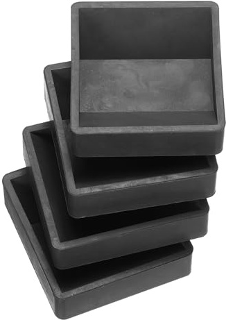 sourcing map Furniture Cups, 4Pcs - Rubber Caster Cup, Bed Stoppers to Prevent Sliding, Trolley Cup Fit All Wheels of Furniture, Sofa, Bed, Chair (Black, 70x65mm)