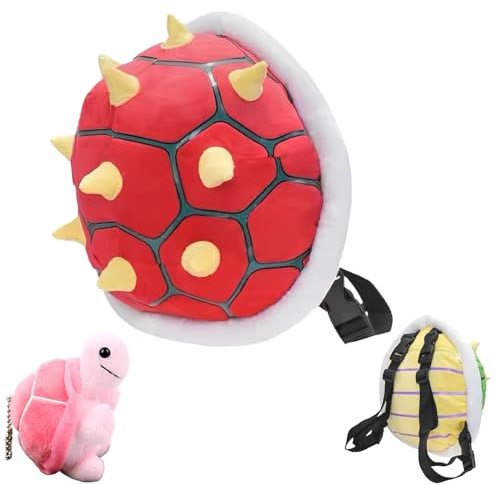 NNBWLMAEE Sköldpadda ryggsäck, sköldpadda skal ryggsäck, Koopa Troopa ryggsäck, söt sköldpadda kostym ryggsäck sköldpadda skal väska för halloween cosplay kostym fest, Röd-b, en storlek