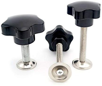 Flache Rändelkopfschrauben, Rändelschraube, M8/M10-Sternknopfklemme mit Platte, Außengewinde, Bakelit, mechanisch, schwarz, Rändelmutter, Pflaume, Mutterngriff festziehen (Länge: 45 mm, Größe: M8) (Fa