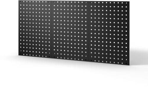 Jan Nowak Verktygsvägg 120 x 60 cm | Garageorganisation, Verkstadsförvaring | Reptålig, Pulverlackerad | Verktygsvägg för Garageverkstad | Svart