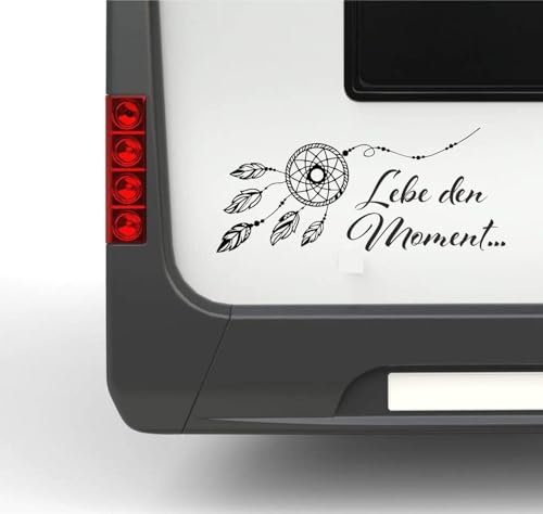 Rakelfix Lebe den Moment mit Traumfänger Spruch Autoaufkleber Sticker Wandtattoo