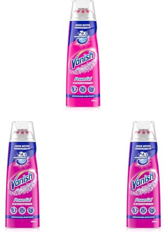 Vanish Fleckenentferner PowerGel – 1 x 200 ml – Gel zur Fleckentfernung ohne Chlor – Für die Vorbehandlung bunter und weißer Wäsche (Packung mit 3)