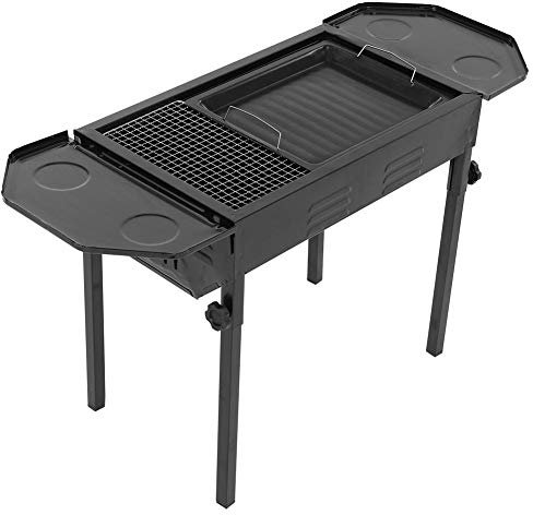 MYVVKIA Parrilla para Barbacoa Parrilla para Barbacoa al Aire Libre - Parrilla para Barbacoa Plegable de Acero Inoxidable Estufa para Barbacoa Parrilla de carbón Negro, 195,8 oz