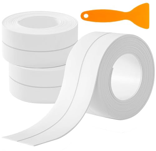 Ediesi, Dichtband Selbstklebend Wasserdicht, Pack 3 Rollen, Dichtungsband Anti-Schimmel und Anti-Leck, für Spülen, Toiletten, Theken, Waschbecken und Küchen, 38mm x 320cm