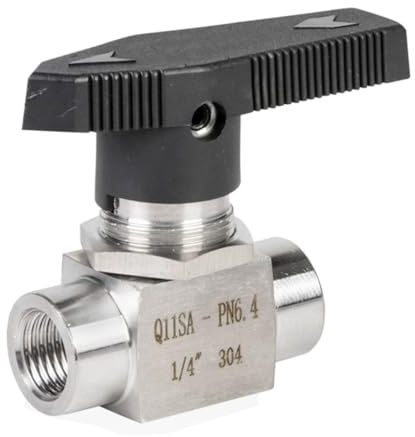 RAMBEX 1pcs 1/8 1/4 3/8 1/2 3/4 Stainless Steel Female Thread Ball Valve, High Pressure High Temperature 2 Way Ball Valve(3/8)