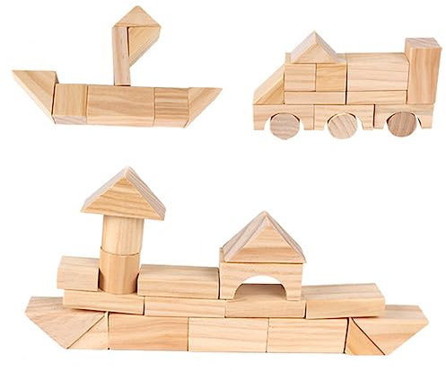 JOINPAYA 100 STK Burgblöcke Bausteine ​​für Kleinkinder blockiert Lernspielzeug Partytütenfüller für Kinder naturholz kindergardinen holzbauklötze Challenge Intelligenzspielzeug Bambus