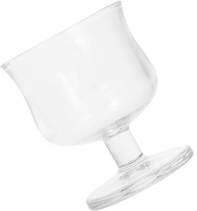 Cabilock Vaso de Vidrio con Base Estable Y Patas Cortas Versátil para Cócteles Café con Leche Y Reutilizable