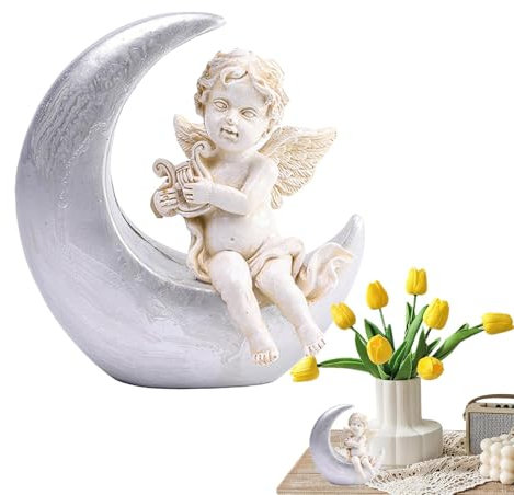 Hqunjikp Gartenengel für den Außenbereich – Terrassen-Engel-Skulptur aus Kunstharz | Indoor Outdoor Home Garden Dekoration Engel Statue, kreative Engelskulptur Ornament