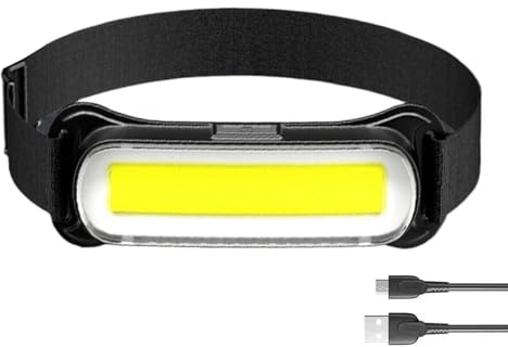 Lampada frontale ricaricabile impermeabile, ultra luminosa, lampada frontale COB a fascio largo, lampada frontale per campeggio ed escursionismo, lampada frontale a LED ricaricabile, lampada frontale