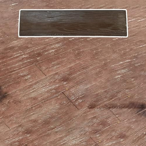 WJFTODAY Moldes para estampación de hormigón con Textura de Paisaje para Exteriores, moldormigón con Textura de tablones de Madera de 48 x 12 Pulgadas, moldes para texturizar Pisos (tamaño: 4 Piezas)