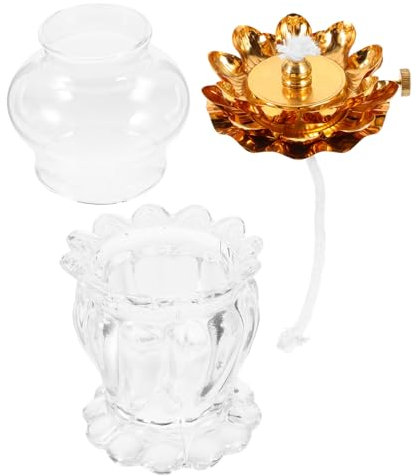 MAGICLULU Buddha Lotus Lampe Einstellbare Beleuchtung Für Tempel Meditation Und Wohnraumdekoration Hochwertige Kristallglas-leuchte Mit Einzigartigem Lotus-Design Für Spirituelle