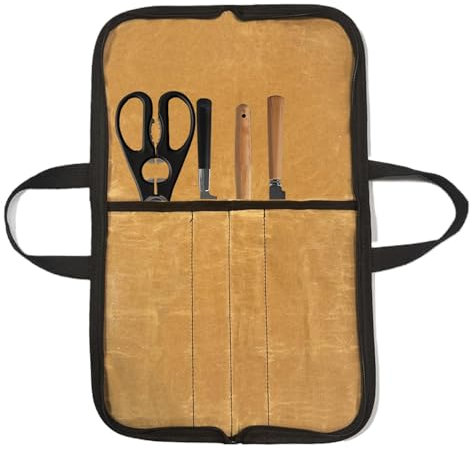 Chefs Knives Bag | Outdoor Cutlery Storage Pouch - Portable Waxed Canvas Knives Bag, Kitchen Tools Storage Carrying Case for Camping Travel
