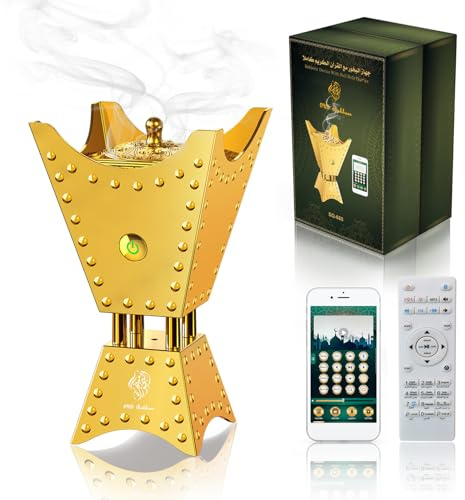 Al salama Elektrischer Weihrauchbrenner, wiederaufladbarer USB arabischer Räucherstäbchenbrenner, elektrische Aromatherapie Maschine, muslimischer Weihrauch Halter für Auto und Haus