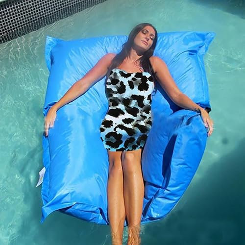 Wasserdichter Outdoor-Pool-Lounge-Sessel, Sitzsack, Relax-Sofa für Terrasse, aufblasbarer Pool-Schwimmer, 180 x 140 cm, Himmelblau, perfekt für Garten und Strand