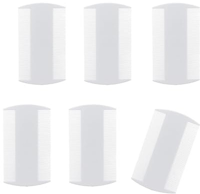 Shirene Peigne à Poux,6 Pcs Peignes de Dents Double Face en Plastique,Peigne à Puces,Poux à Dents Fines pour Enfants,Animaux Domestiques et les Adultes (Blanc)