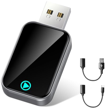 Alltotive S2 Mini Adaptateur CarPlay sans Fil pour iPhone, Convertissez Le Filaire en sans Fil, Plug & Play avec Typ-C/USB, Compatible avec Les Voitures à partir de 2016 et iOS 10+ (Gris)