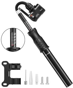 Bomba Bicicleta, [100PSI] Diyife Bomba de Aire para Bicicleta con Manómetro y Manguera Extendida, Mini Bomba de Bicicleta Adecuada para Válvulas Schrader y Presta, para Bicicleta, MTB, BMX, Pelota