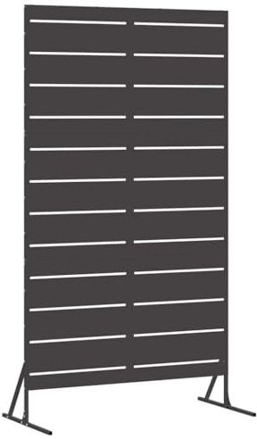 vidaXL Pantalla de Privacidad Negro 100 x 50 x 180 cm Acero, Pantalla de privacidad Moderna para jardín y terraza, Separador Exterior, Panel de Acero Rectangular