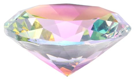 QUARKZMAN Klar Kristall Diamant Briefbeschwerer 80mm(3.1) Künstlicher Diamant Funkelnder Kristall Schmuck Edelsteine Briefbeschwerer Dekoration für Geburtstag Partys Zuhause(Mehrfarbig)