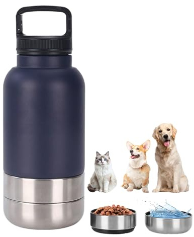 Borraccia Portatile per Cani,Termica per Cuccioli - 1520 ml Tazza da Bere Antigoccia con Ciotola Removibile per Escursioni Viaggi Outdoor Campeggio
